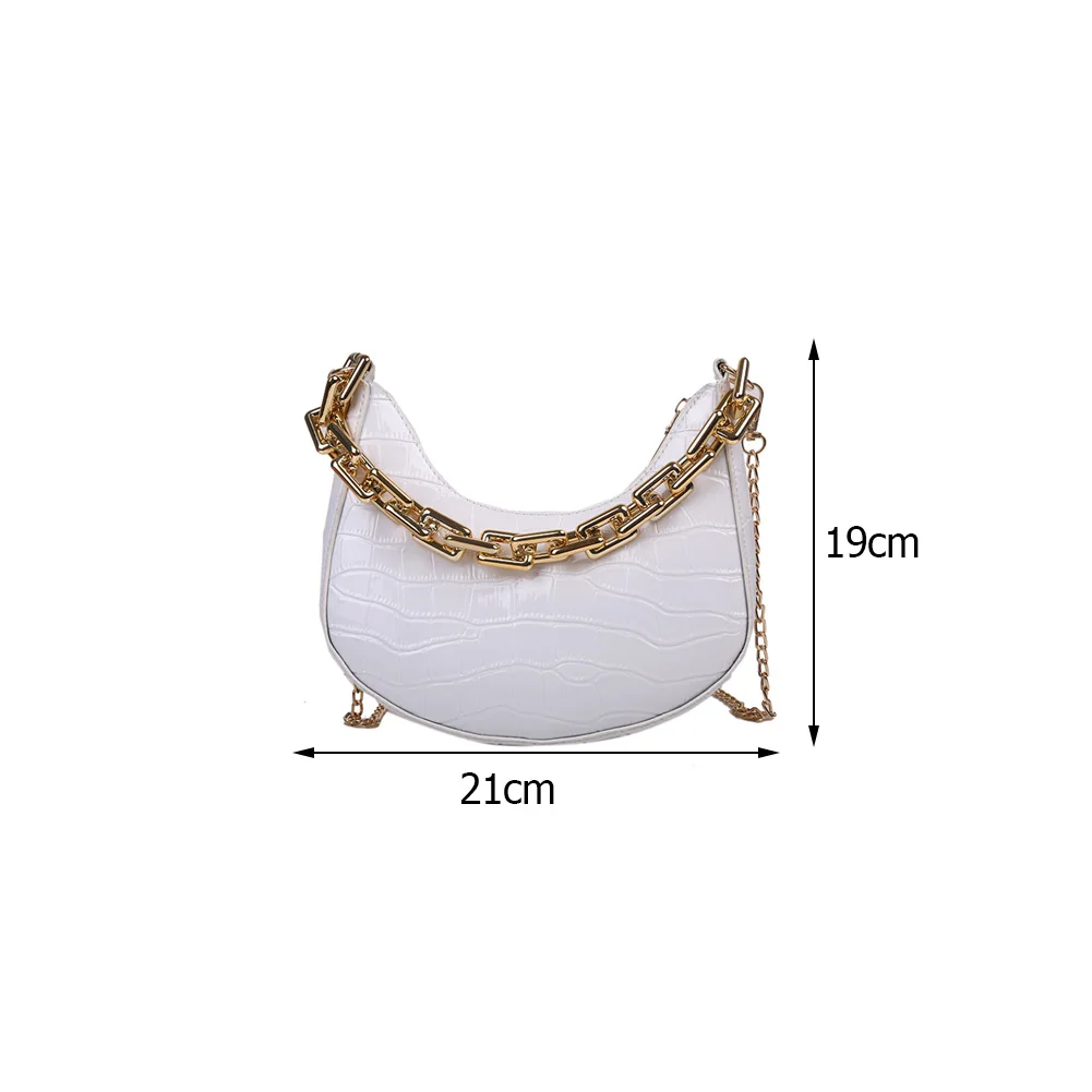

Vintage Women Alligator Pattern Chain Shoulder Crossbody Bags PU Leather Messenger Bag Casual Ladies Pure Color Hobos Handbags