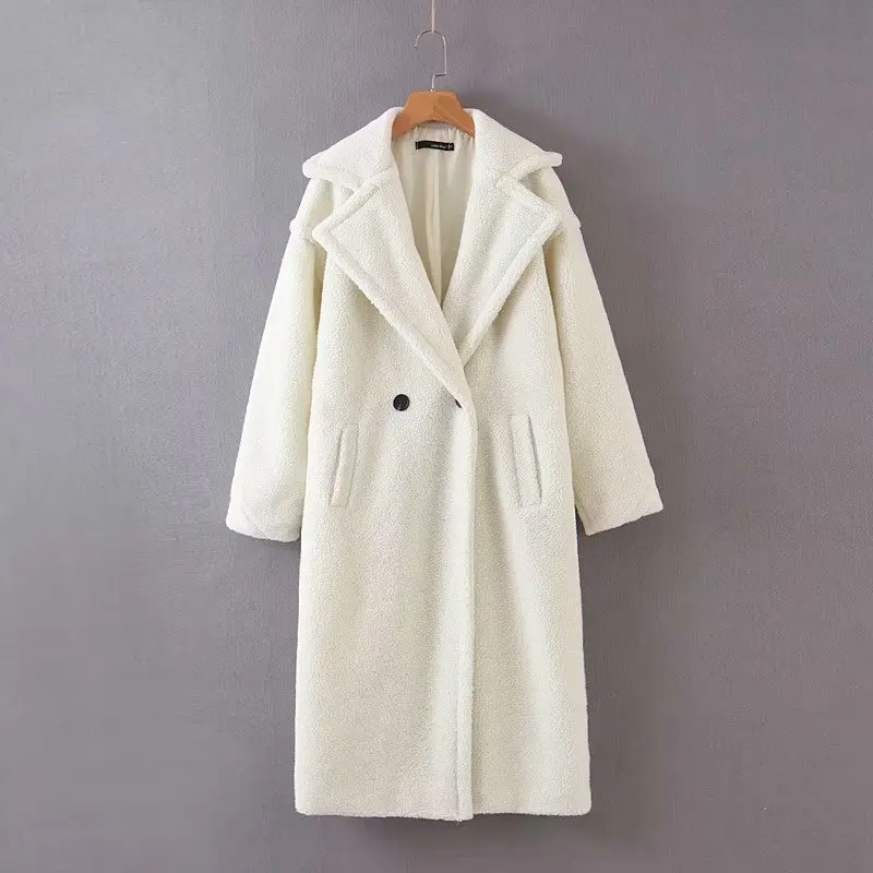 

Lamb wool coat trench coat for women 2021street style women coat mid-length autumn and winter ladies long coat women streetwear