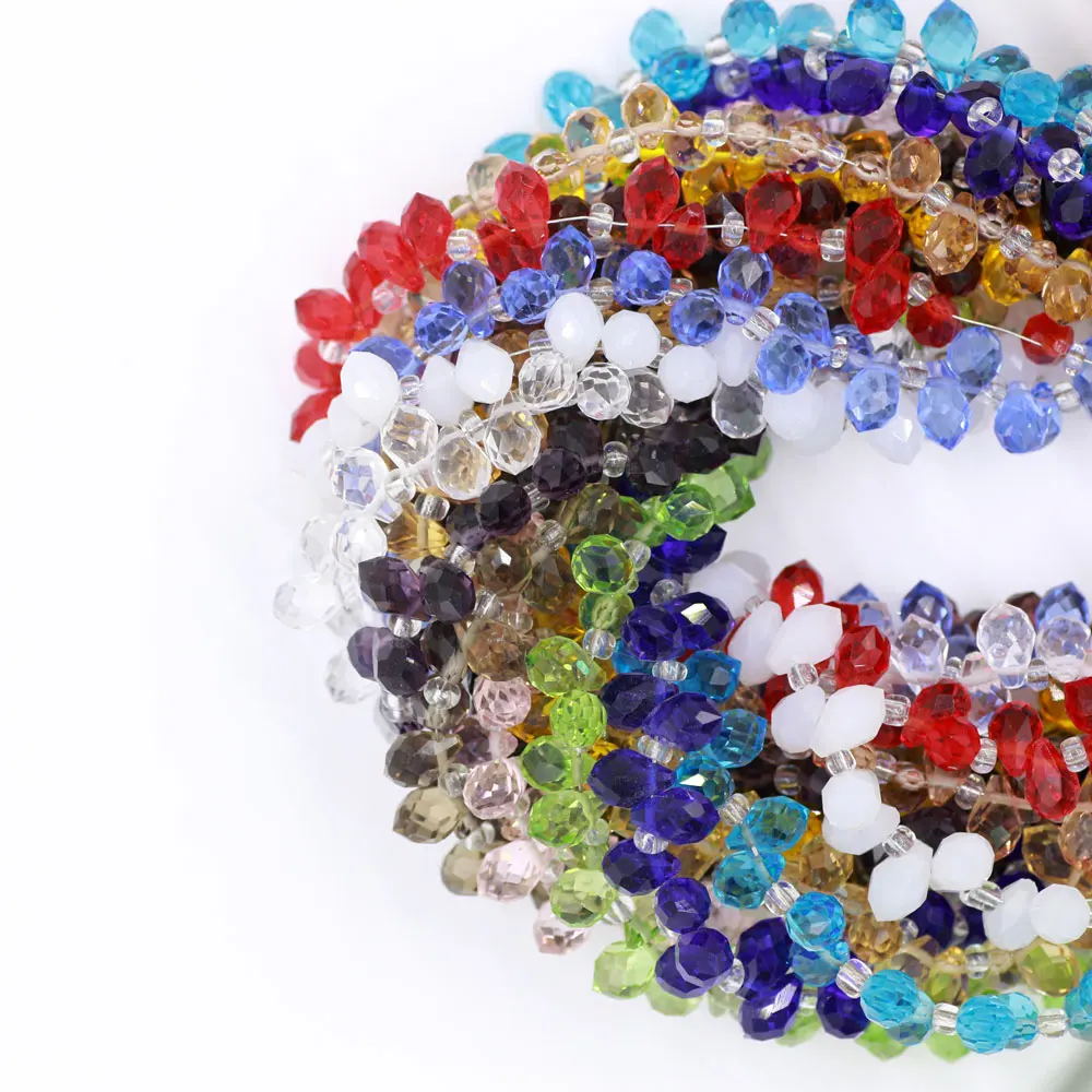 

95Pcs/Lot 5x8mm Top Drilled Crystal Teardrop Pendants Prism Faceted Beads For Jewelry DIY Making Craft Material Accessories