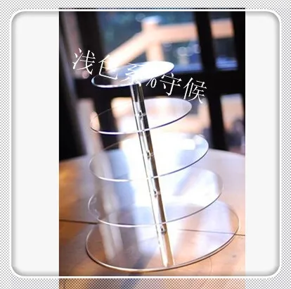 Дешево! Круглый прозрачный 5 ярусный акриловый свадебный торт стенд для дня