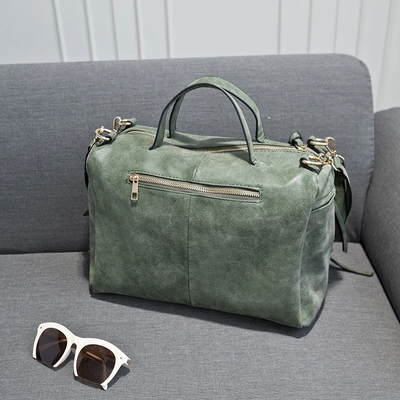 2021 женская сумка модная винтажная мотоциклетная из нубука большая через плечо на