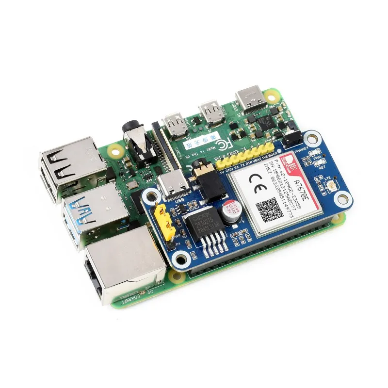 Шляпа A7670E LTE Cat-1 для Raspberry Pi Многополосная 2G GSM/GPRS LBS Европы Юго-Восточной Азии