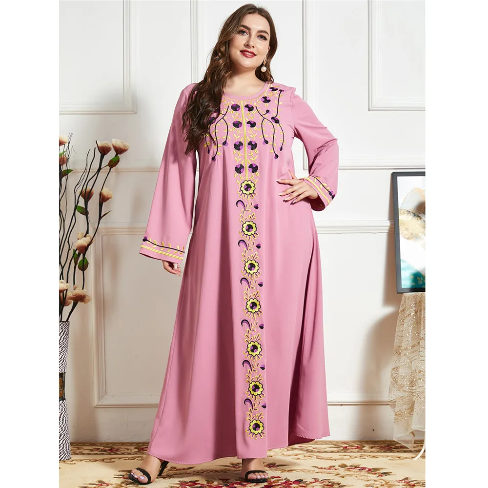 

Kaftan Abaya Moroccan Gown Muslim Hijab Dress for Women Ethnic Loose Plus Size Robe Islamic Clothing Ramadan Eid Abayas Dubai