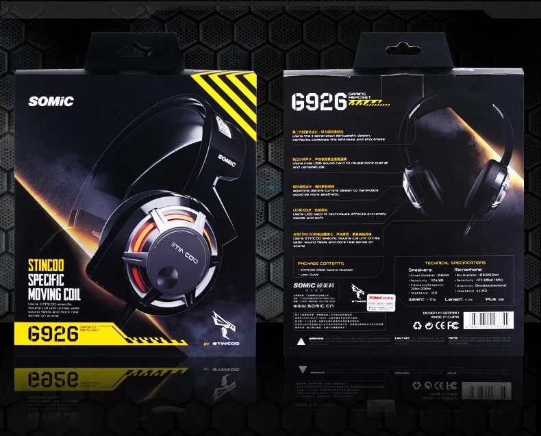 SOMIC G926 без драйвера электронные спортивные Игровые наушники с шумоподавлением геймерская гарнитура с микрофоном светодиодный для сетевое заграждение CG компьютерные игры