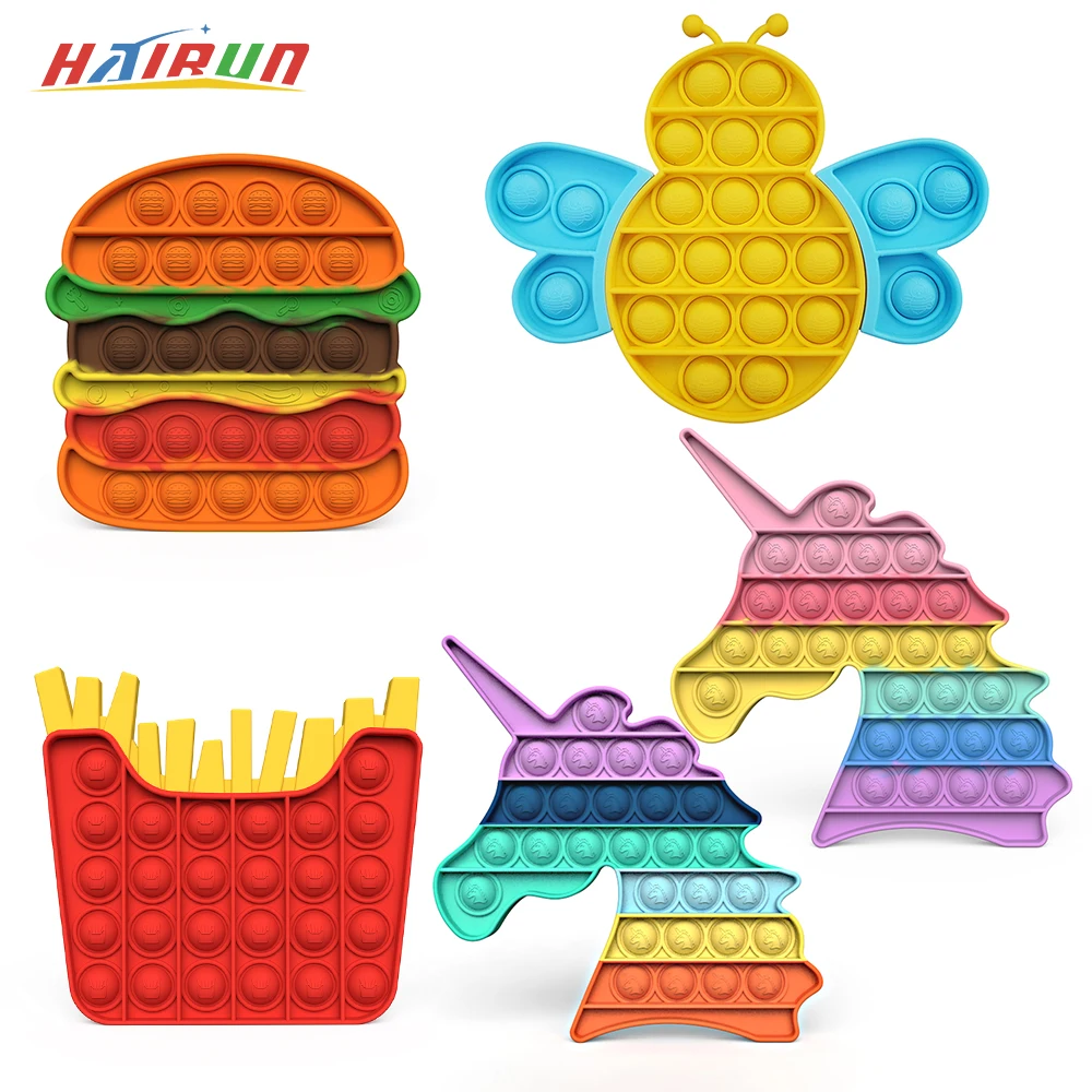 Новые популярные игрушки антистресс с пузырьками гамбургер картофель фри