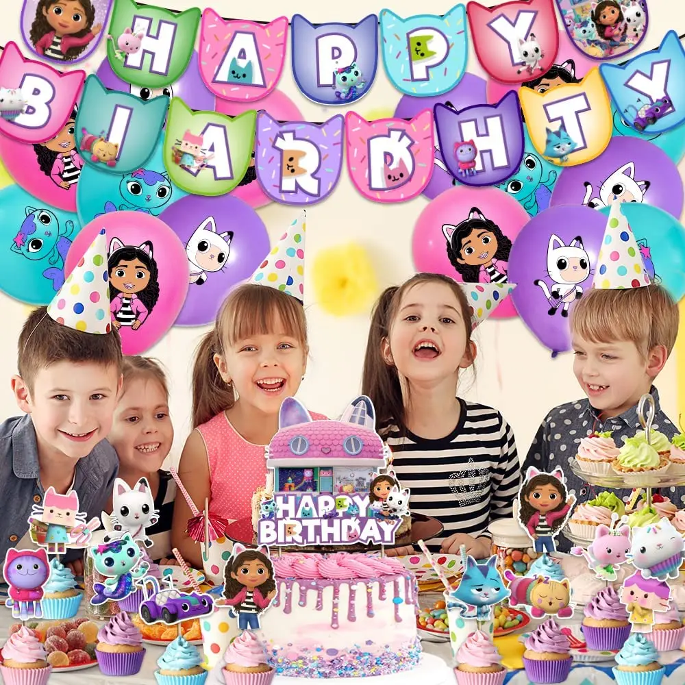 gabby dollhouse toy party supplies mercat cartoon animals smiling cat car cat hug gabbys girl dolls kids happy birthday gifts free global shipping