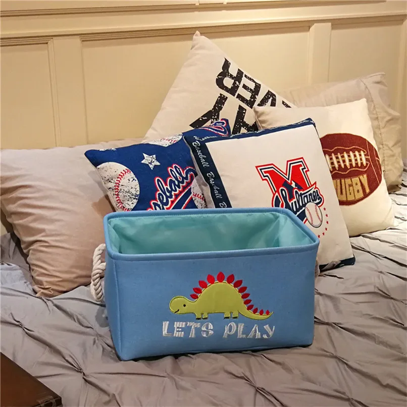 

Canvas Storage Basket for Kids Toys Clothing Basket Washable Laundry Basket Home Organizer Square Clothes Box Laundry Pouch