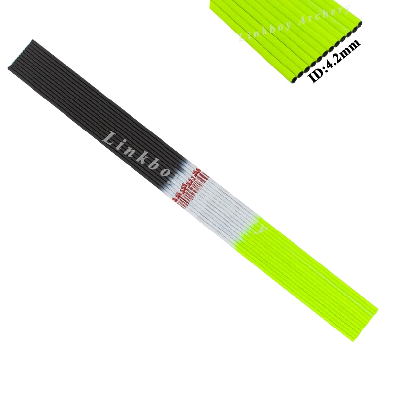 12 шт. Linkboy стрельба из лука чистый углерод стрелки ID4.2mm вал 30 дюймов SP600 700 800 1 75