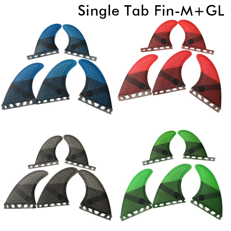 Surf Fins Tri-quad fin set Single Tabs M+GL fins surfboard fins 4 color surf fins Honeycomb Fiberglass