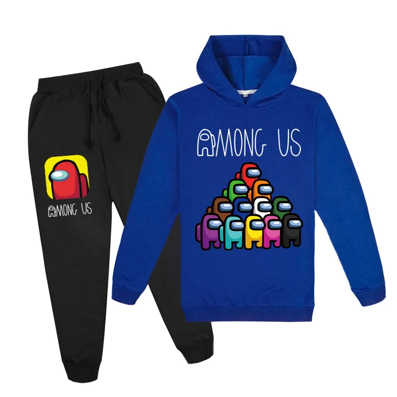 

2021 Among Us Impostor Graphic Printed Sudadera Children Boy Gril Hoodies Suit Long Sleeved Sweatshirt +Casual Sport Pants Set