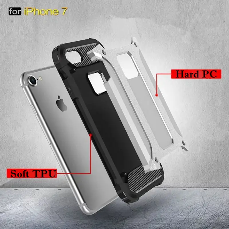 Гибридный чехол для IPhone X XR XS MAX 8 7 6 Plus 5 samsung Galaxy S8 S9 Note 9 S7 Edge s жесткая задняя крышка