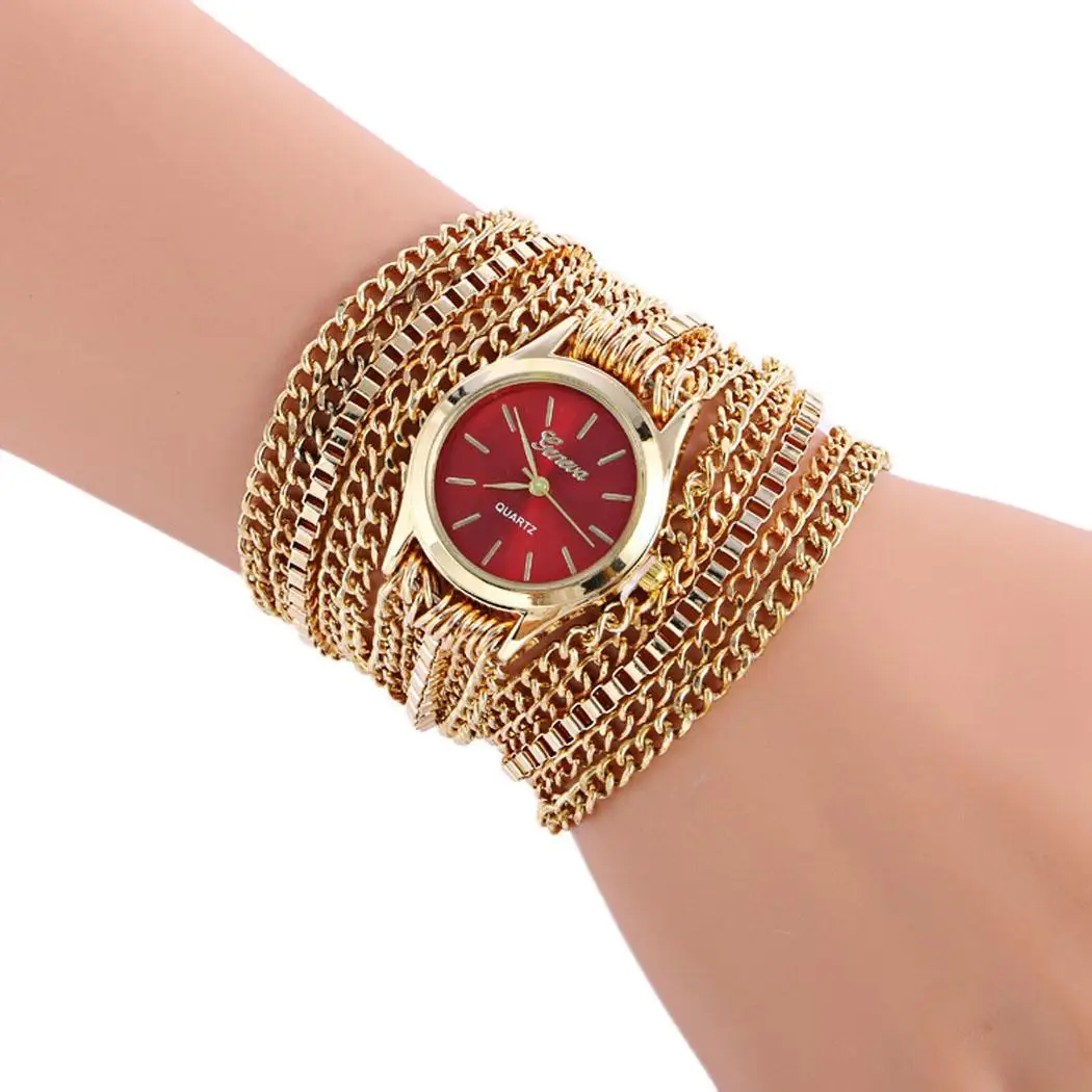 Женский браслет в богемном стиле кварцевые часы с цепочкой наручные аналоговые