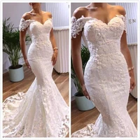 mermaid arabic wedding dresses sweetheart beaded lace bridal dresses sweep train 2021 custom made wedding gowns robes de soiree