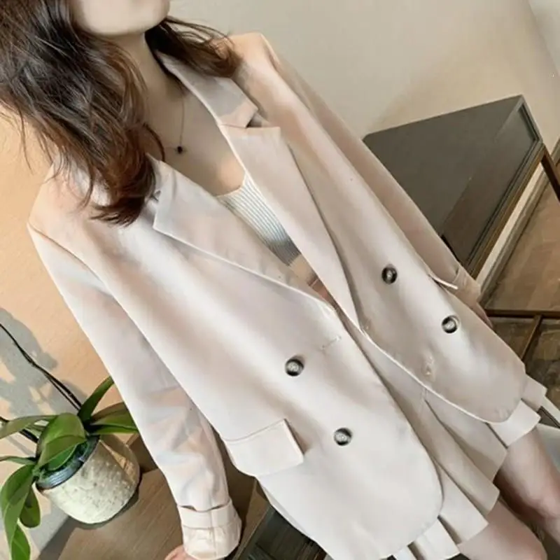 HStar весенний женский розовый офисный Блейзер топ плиссированная юбка костюмы