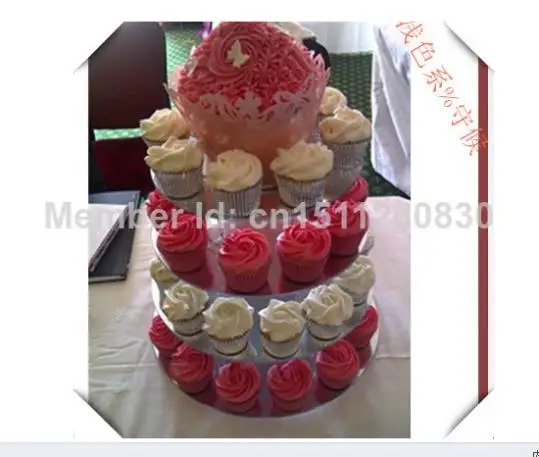 Factory direct sale the seller package mail Korean fine acrylic cake, cookies, 4 tier glass frame acrylic cupcake stand