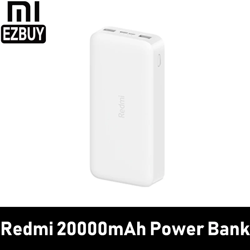 2019 Оригинал Xiaomi Redmi внешний аккумулятор 20000 мАч 2USB 4 телефона 18 Вт эффективная