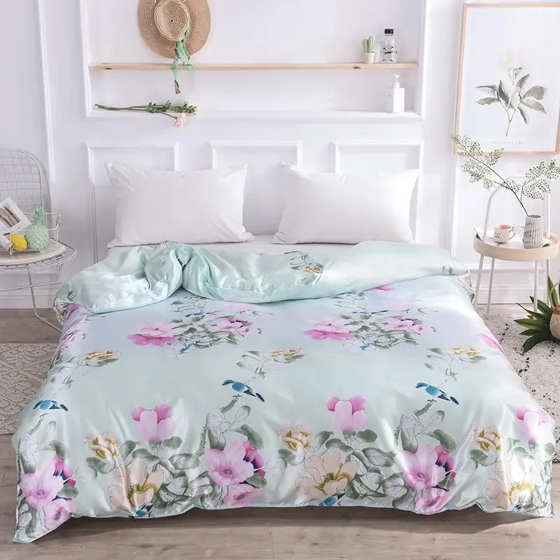 

Ice silky printing Duvet cover Single Double Queen King size Quilt Cover Home Hotel Bedding article 1pcs quilt cover