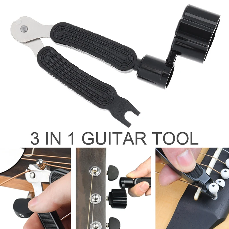 

3 in 1 Guitar Peg String Winder + String Pin Puller + String Cutter Guitar Tool Set Multifunction Guitar Accessories
