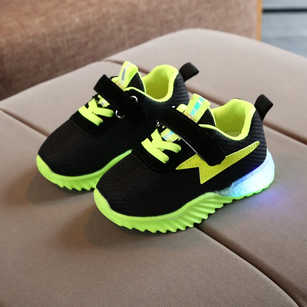 New Children Luminous Shoes Girls Boys Breathable Mesh Flashing Lights Fashion Sneakers Toddler Little Kid LED |