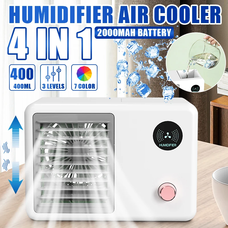 

400ML Portable Air Conditioner Mini USB Fan Air Cooler Humidifier For Home Office Room Desktop Air Cooling Conditioning Purifier