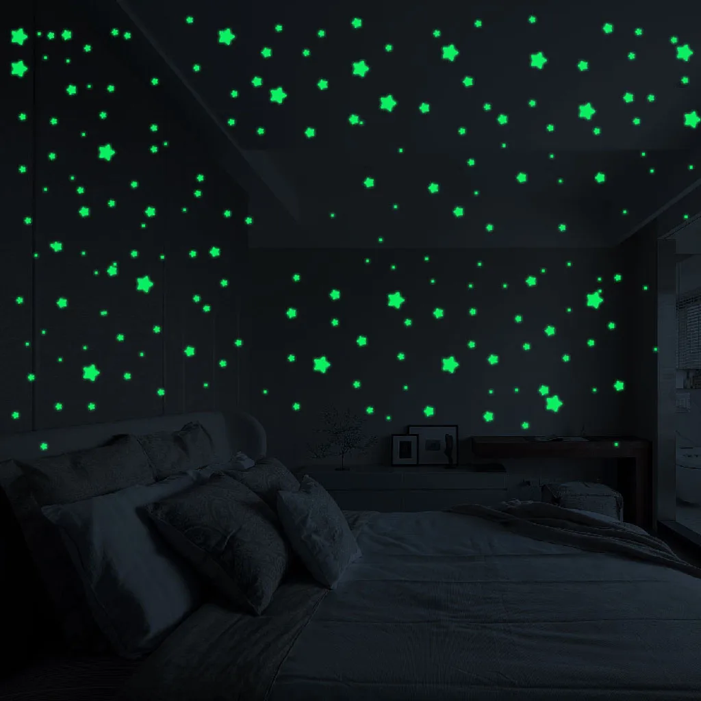 

127 pcs/set 3D Bubble Luminous Stars Dots Wall Sticker kids room bedroom home decoration decal Glow in the dark DIY Stickers