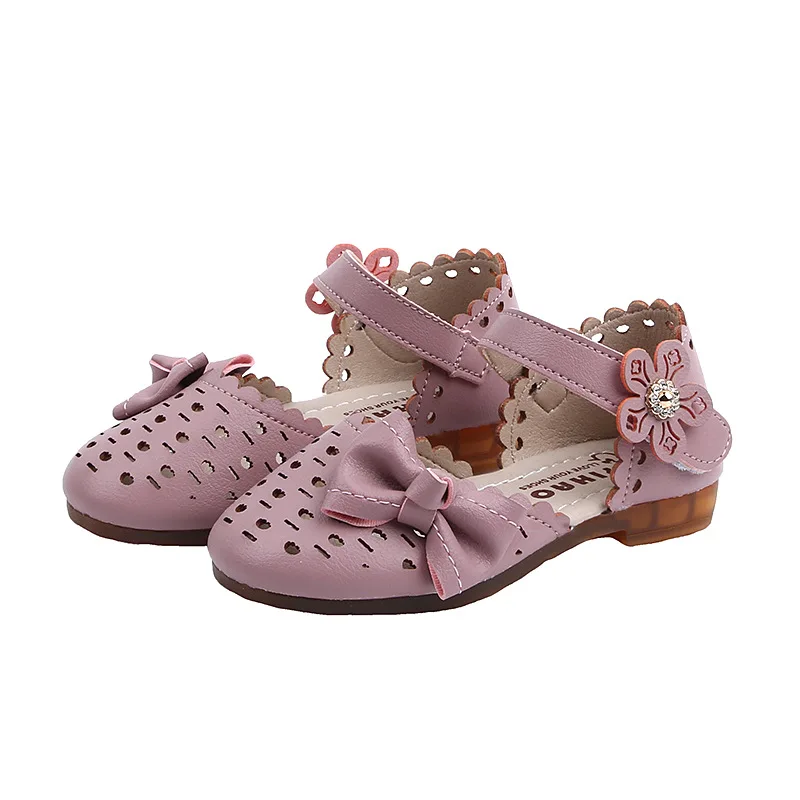 

Сандалии для девочек 1-10 лет, на плоской подошве, дышащие туфли с бантом и цветами, с закрытым носком, симпатичные, весна-лето 2021