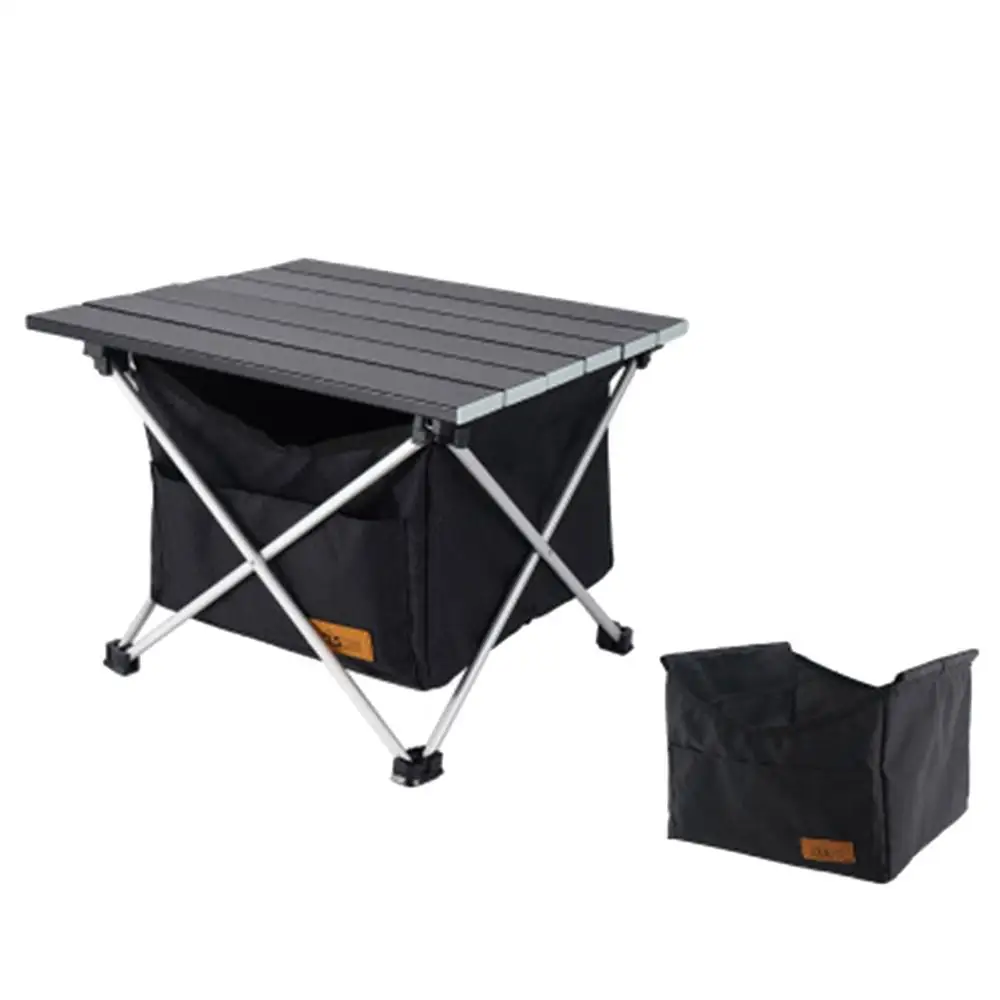 Outdoor Foldable Table With Storage Bag Aluminum Outdoor Picnic Folding Table Camping Desk With Waterproof Tableware Cloth