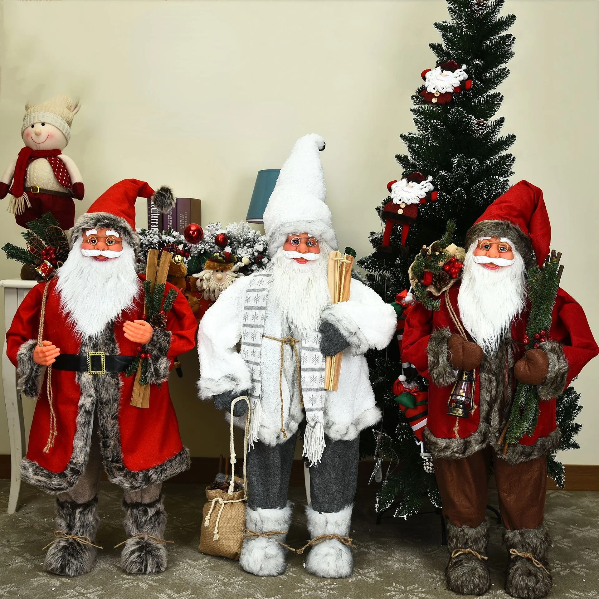 

115cm Big Santa Claus Doll for Large Christmas Tree Ornaments Office Decorations New Year Kids Gift Decor Party Supplies