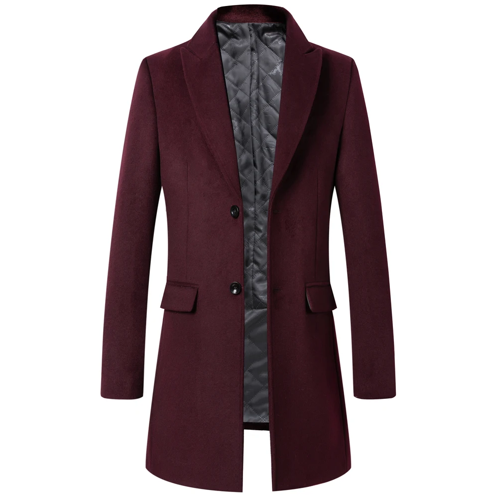 

Winter 51.5% Wool Men Thick Coats Superior Quality Classic Slim Fit Male Wool Blends Outerwear Jackets Trench