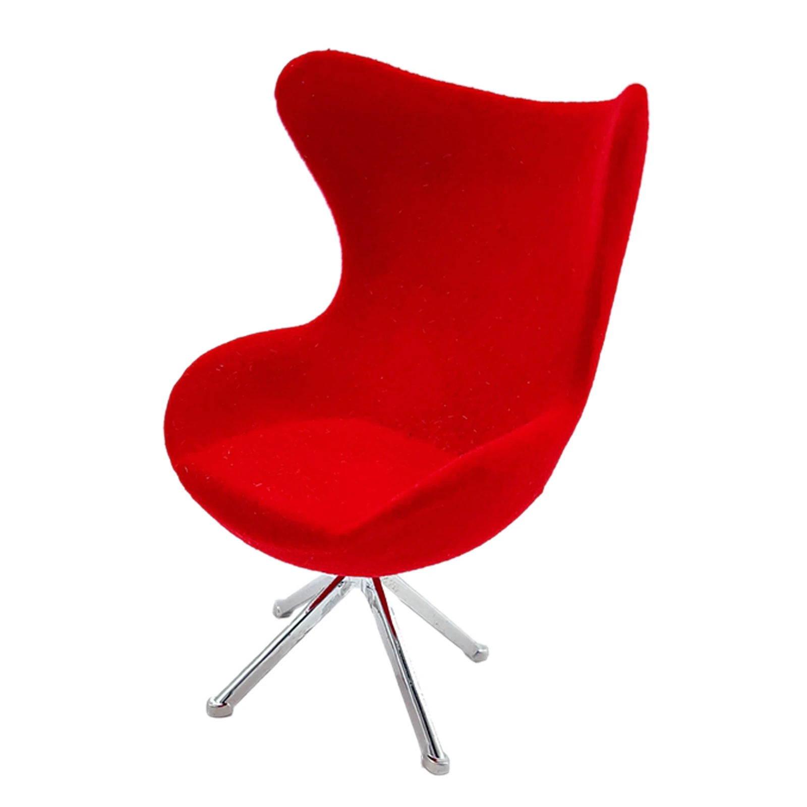 

Mini Red Flocking Seat Chair for 1:12 Doll House Miniature Living Room Home
