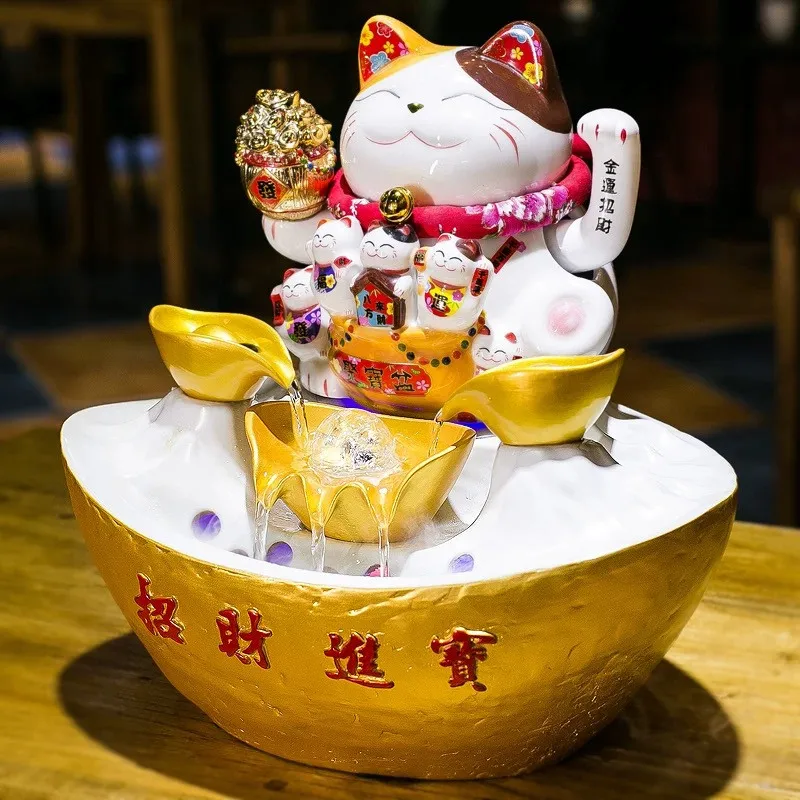 Смола Lucky Cat водные украшения для фонтана в помещении фэн шуй водный увлажнитель