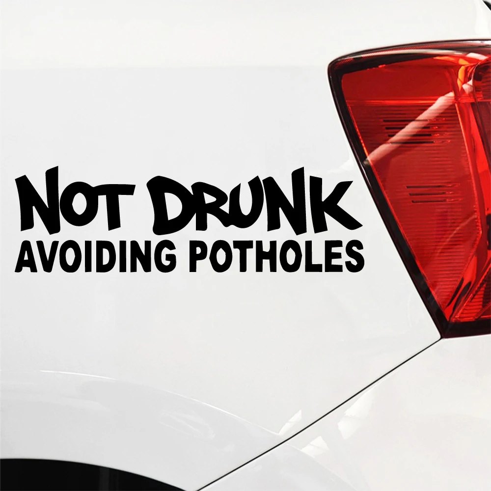 

Hot Not drunk Car Wrap Fashion Vinyl Car Decorative Accessories Black/White