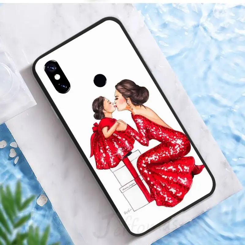 

Phone Case For Xiaomi Redmi note 7 8 9 pro 8T 9A 9S Mi Note 10 Lite pro Super Mama baby cute love