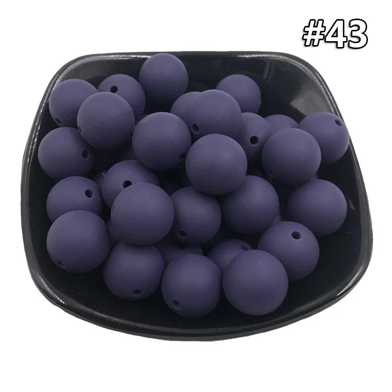5PCS Beads 43 5 шт. Детские Силиконовые Прорезыватели 19 мм Пищевой бисер без БФА, силиконовый Прорезыватель для зубов DIY ювелирные изделия ожерелье аксессуары для кормления игрушки - Цвет: 5PCS Beads 43