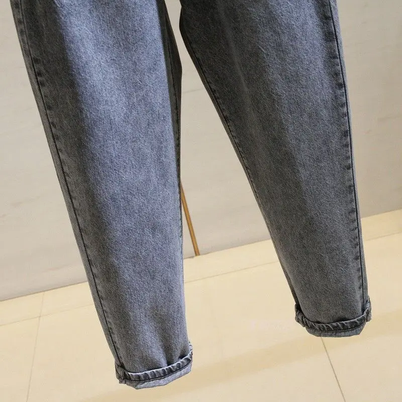 

Jeans Women Spring New Arrival Smoke Gray Harem Trouser Cowboy Denim Loose Plus Size 2XL Fashion Student Hip Hop Chic Ulzzang BF