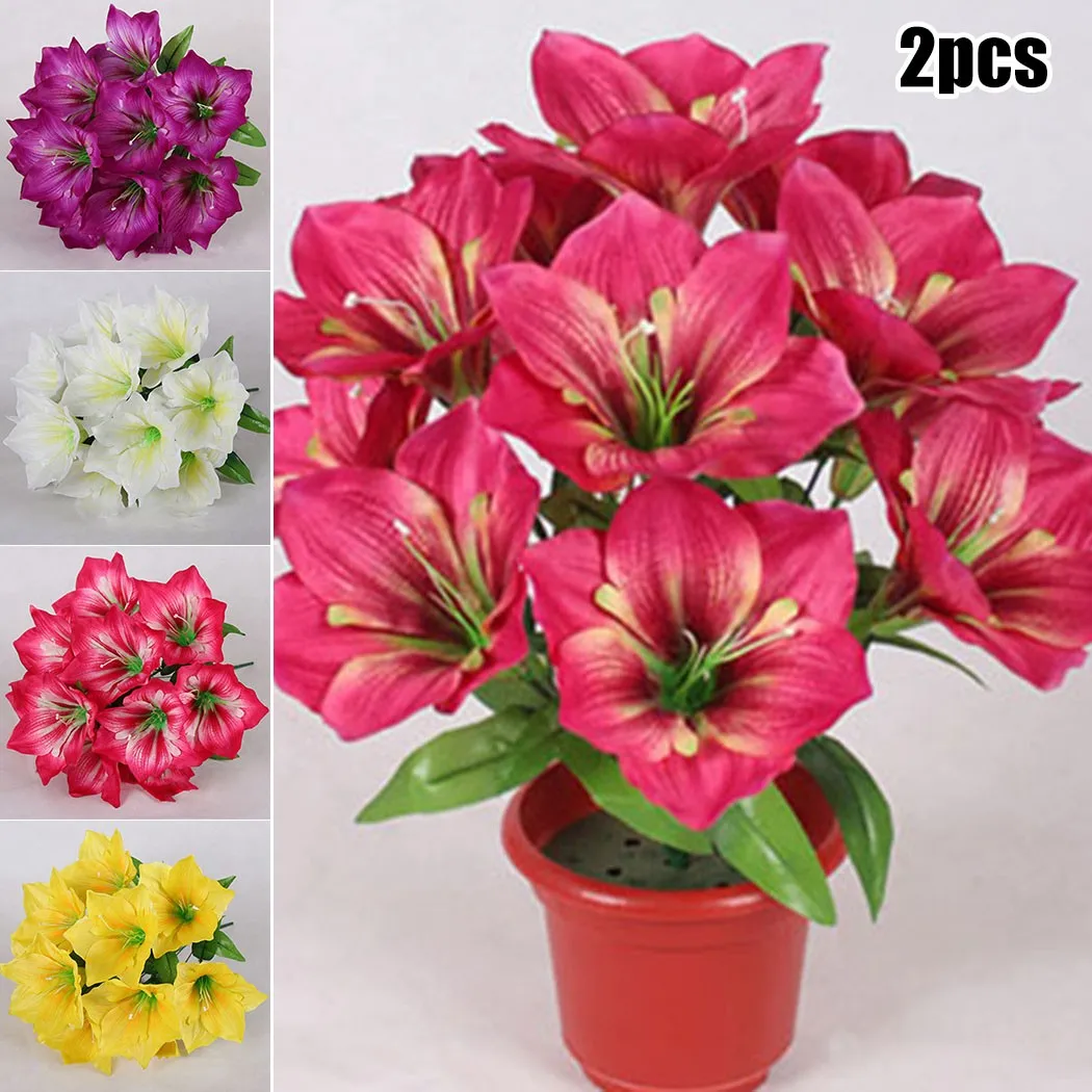 

12 Heads 49CM Artificial Stargazer Large Bouquet Faux Silk Orchid Flower 100% Brand New And High Quality
