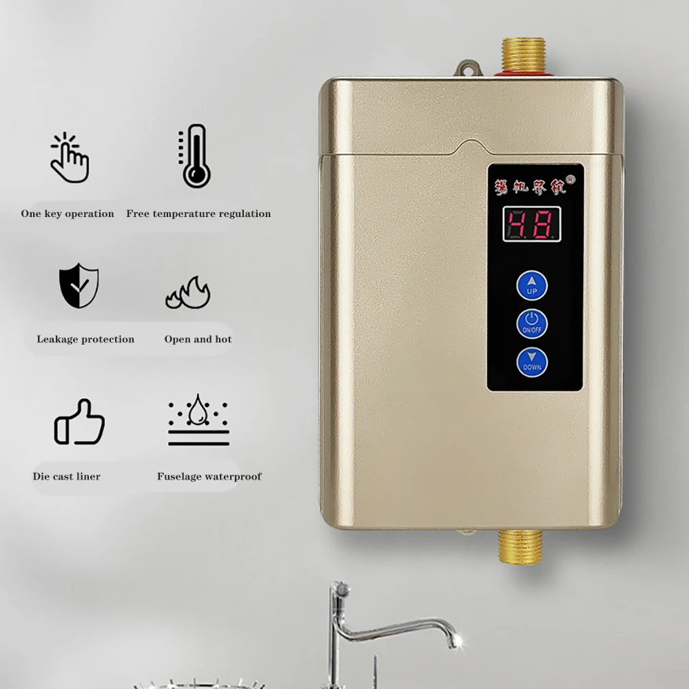 110V/220V Household Mini Electric Water Heater Tankless Instant Water Heater Heating Machine Water Heater 50 - 60HZ