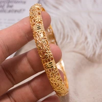 1pcs dubai gold bangle jewelry gold color bangles for ethiopian bangles bracelets wedding jewelry bangles gift