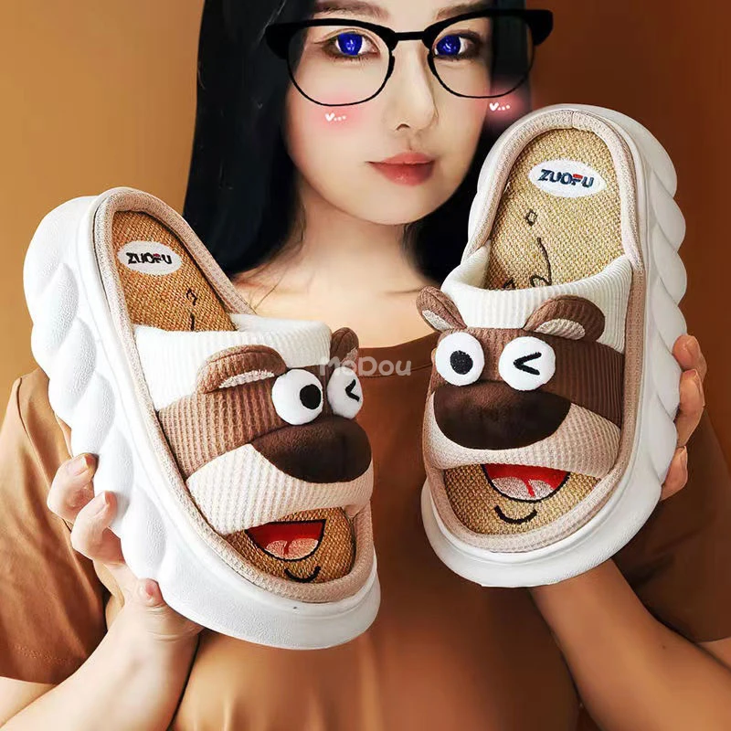 Дизайнерские тапочки Mo Dou All Senson для мужчин и женщин Симпатичная хлопковая