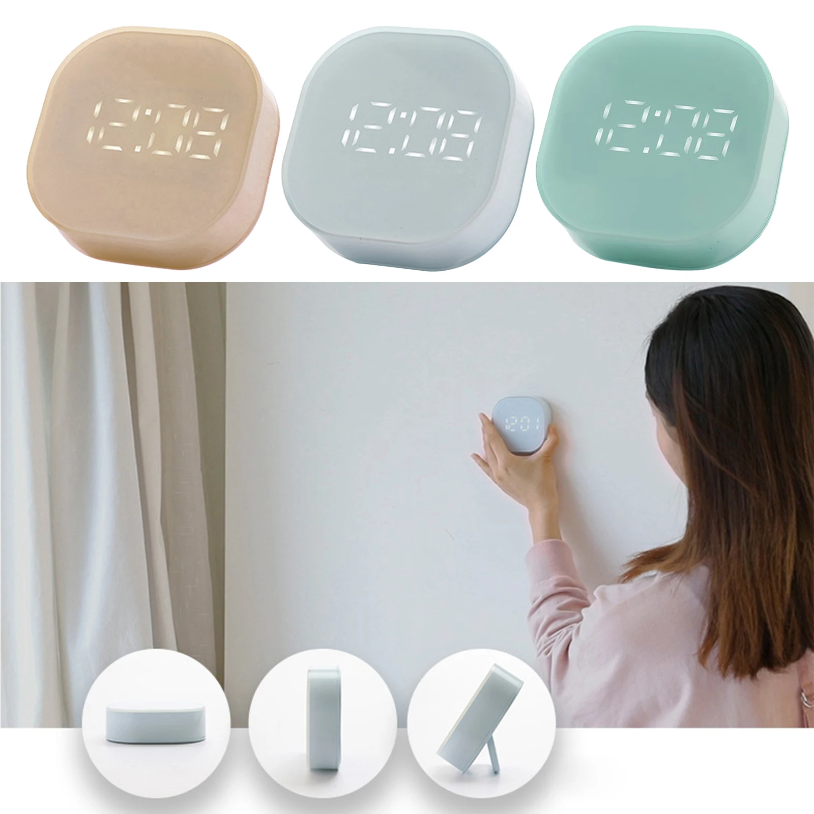 Mini Cube Bedside Digital Alarm Clock Magnetic with Snooze Timer | Дом и сад