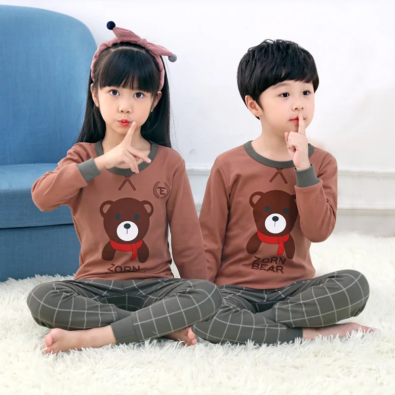 

Детские пижамы детская одежда для сна Детские пижамы наборы для ухода за кожей, начинающих ходить, одежда на пуговицах для мальчиков и девоч...