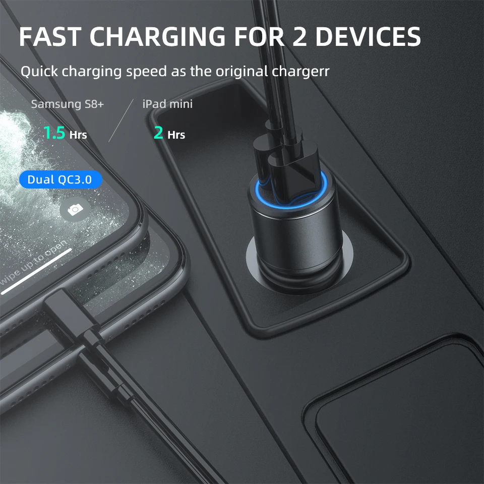 36 Вт USB Автомобильное зарядное устройство PD КК 3 0 Быстрая зарядка для Samsung