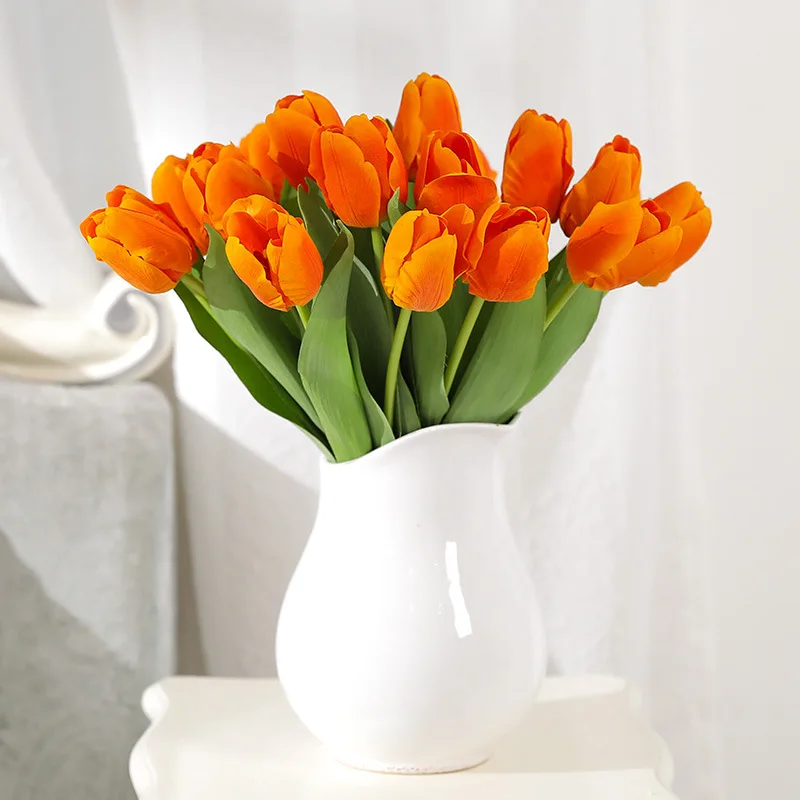 

Artificial flower feel moisturizing tulip hotel home decoration cross-border hot sell fake flower inserts