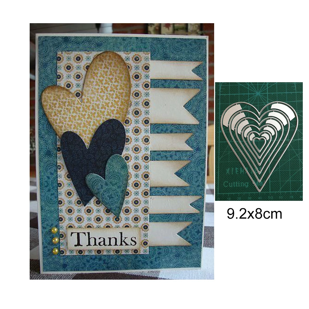 

3pcs/set basic love heart Frames Metal Cutting Dies Scrapbooking Stencil DIY Paper Card Decorative Embossing Die Cut Craft Dies