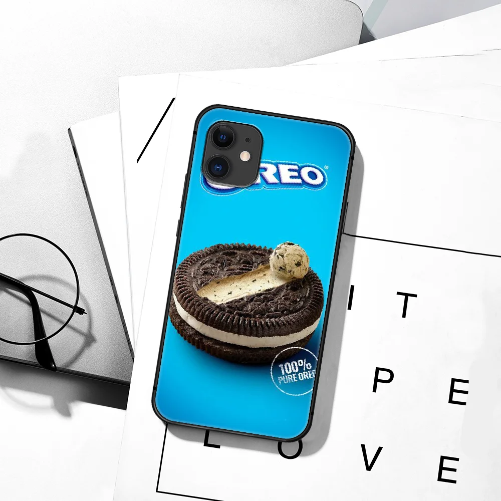 

O-OREOs Cookies Brand Milk Phone Case For iPhone 5 5S SE 2020 6 6S 7 8 Plus 11 12 Mini X XS XR Pro Max black Cell Trend Coque