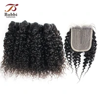 50gpc 46 bundles with lace closure middle part natural black brown jerry curly short bob style remy human hair bobbicollection