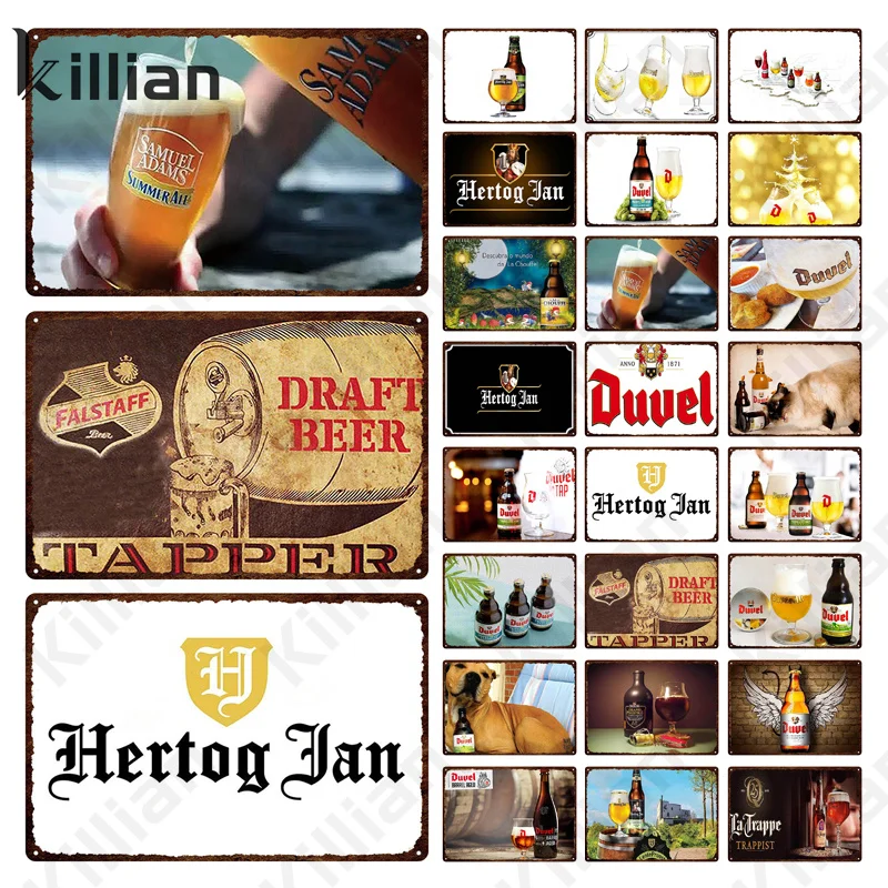 

Beer Advertising Metal Poster Cartoon Retro Fashion Style Metal Plate and Metal Plaque Bar Club Restaurant Wall Art Decoration