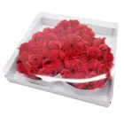 Белая бумажная подарочная коробка в форме сердца для влюбленных на День святого Валентина, коробка с розовыми цветами и прозрачной крышкой