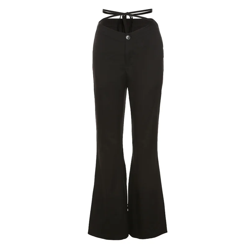 

2021 European and American Style Summer Fashion Women's New Solid Color Low Waist SlimmingWide Skinny Casual Pants Best Selling