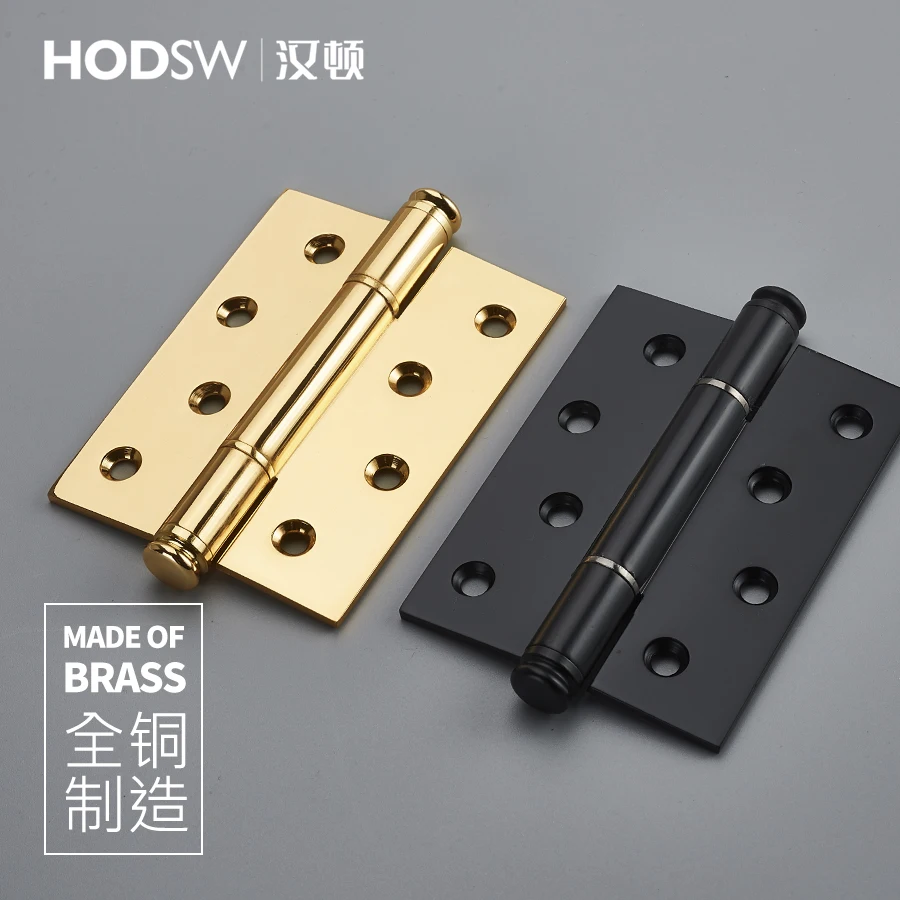 

Петля для дверей, 4 дюйма/5 дюймов, толстая, бесшумная, бесшумная, медная, Золотая подшипник, черная, бесшумная, медь, для деревянной двери, 1 шт.